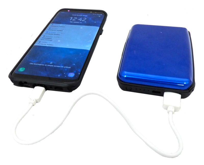 RFID Portable Card Holder Battery Gadget Tech USB Power Bank E-Charging Wallet 