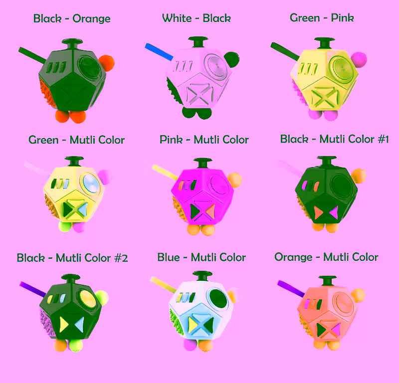 Fidget 2.0 Dice - 12 Sided - Stress & Anxiety Relieving Fidgeting Cubes - OCD Cube