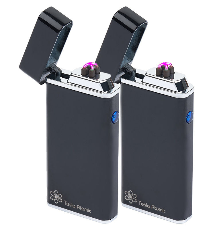 2 Open Top Tactical Dual Arch Electric Plasma Beam Lighter - Tesla Atomic Torch Lighter - USB