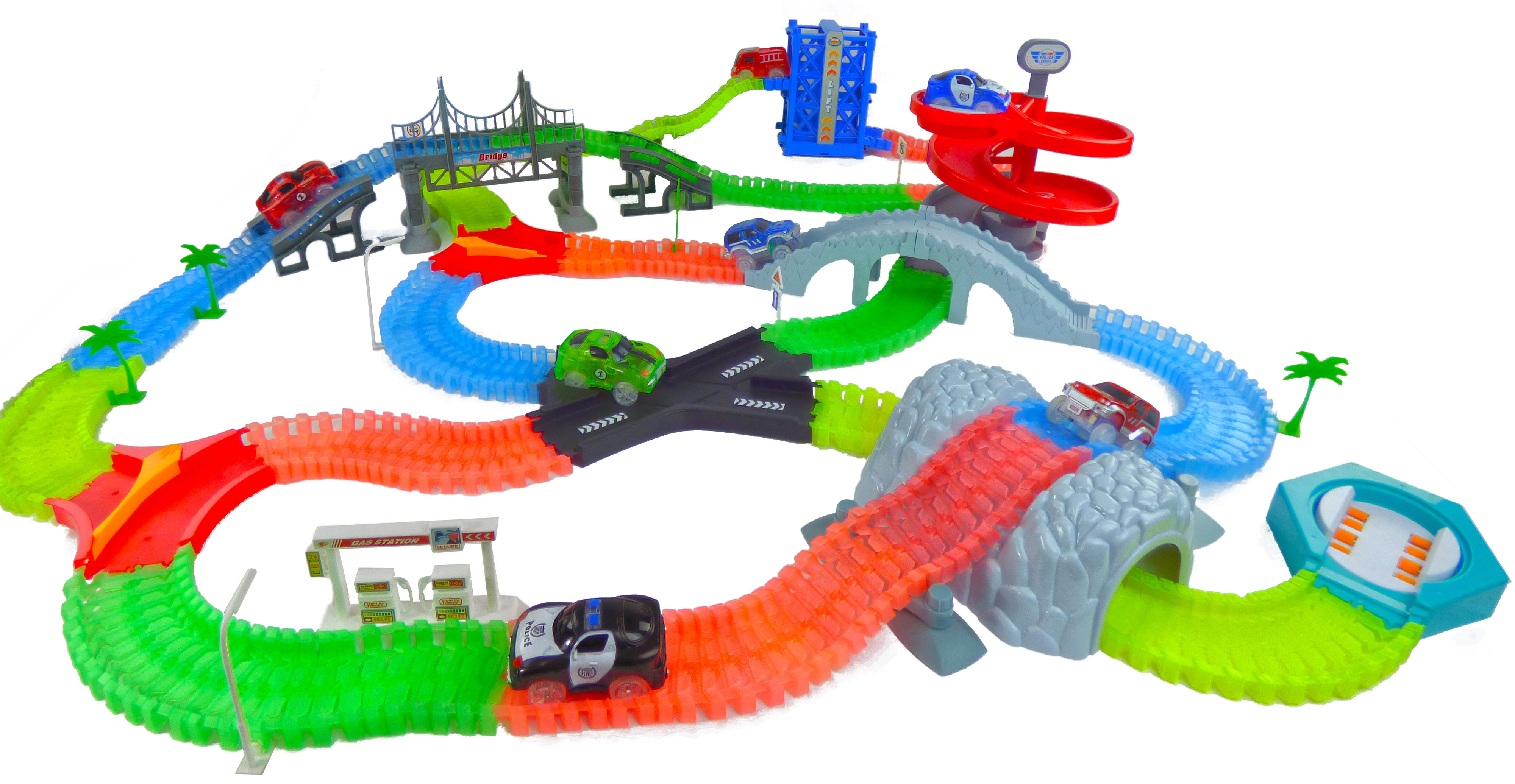 glow in the dark track with light up cars