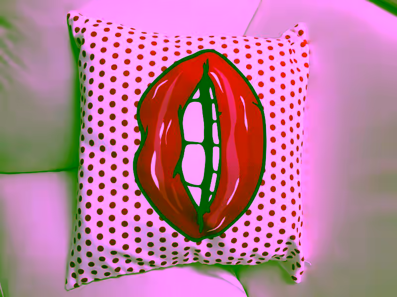 Throw Pillow Cover Red Lips Digital Print 17" X 17" - Sofa Cushion Pillow Case