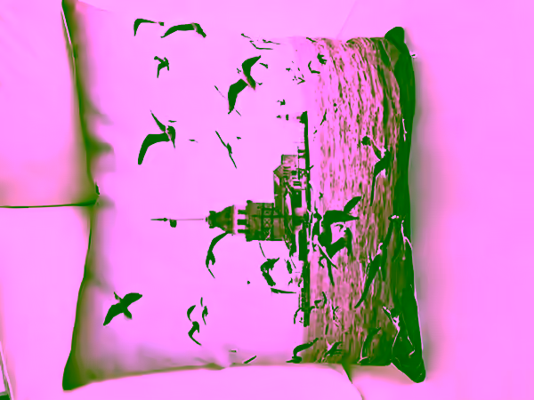 Throw Pillow Cover Maiden Tower Black&White Digital Print 17" X 17" - Sofa Cushion Pillow Case