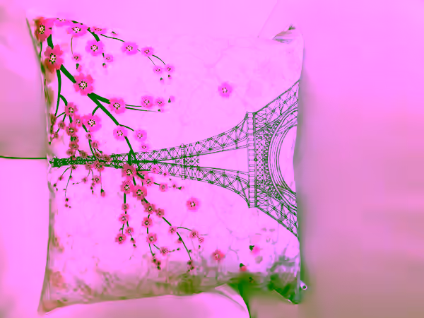 Throw Pillow Cover Eiffel Tower Digital Print 17" X 17" - Sofa Cushion Pillow Case