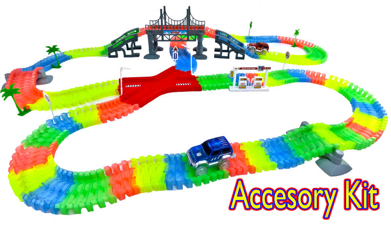 Magic Twisting Light Up Glow In The Dark Road Accessory Kit