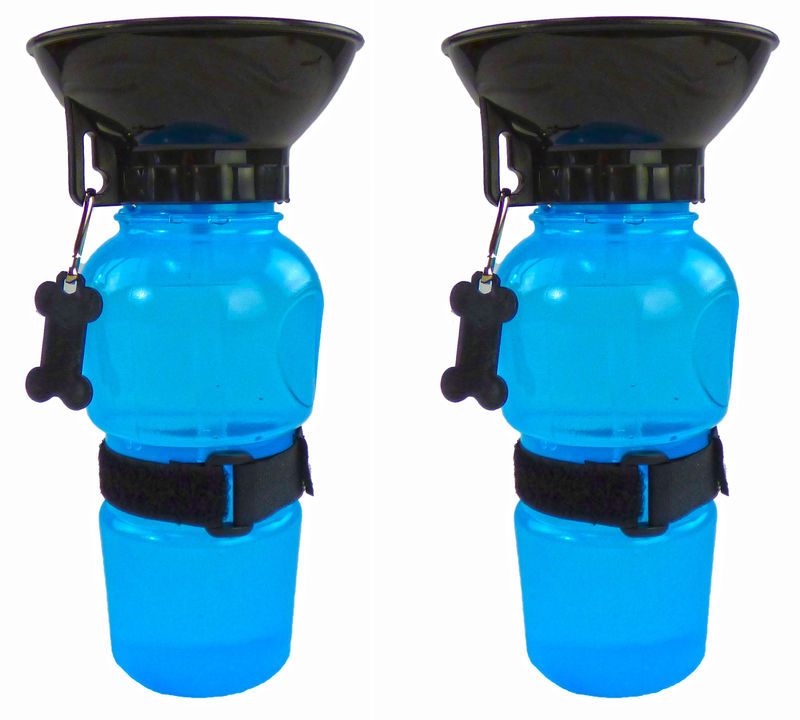 Dog Auto Portable Water Bottle - Easy Pet Puppy Premium Travel Drink Bottle With Bowl 2pc