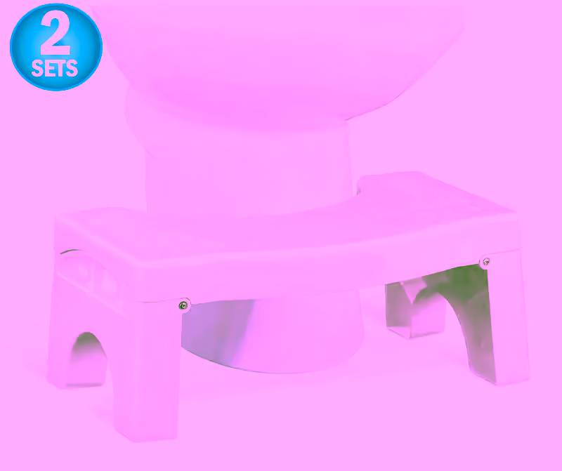 2 Squat N Drop Portable Folding Squatting Bathroom Toilet Potty Stool Step  7" - Convenient and Compact Space Saving – Great for Travel - Fits all toilets, Folds for easy storage, Use in any Bathroom