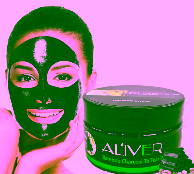 Black Bamboo Charcoal Peal Off Face Mask - Aliver Deep Cleansing Facial Purifying
