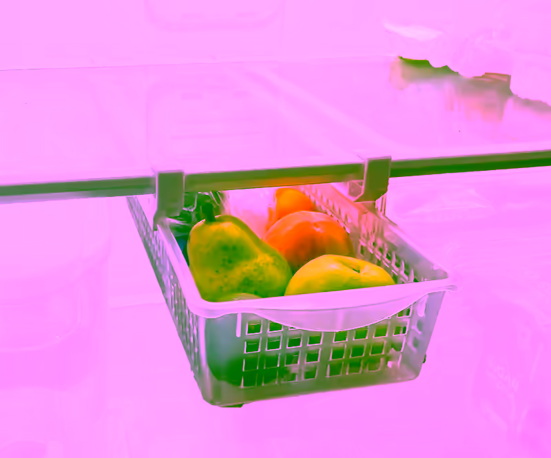 Fridge Pull Out Drawer Bin - Adjustable Refrigerator Snap On Shelve - Smart Food Storage Organizer