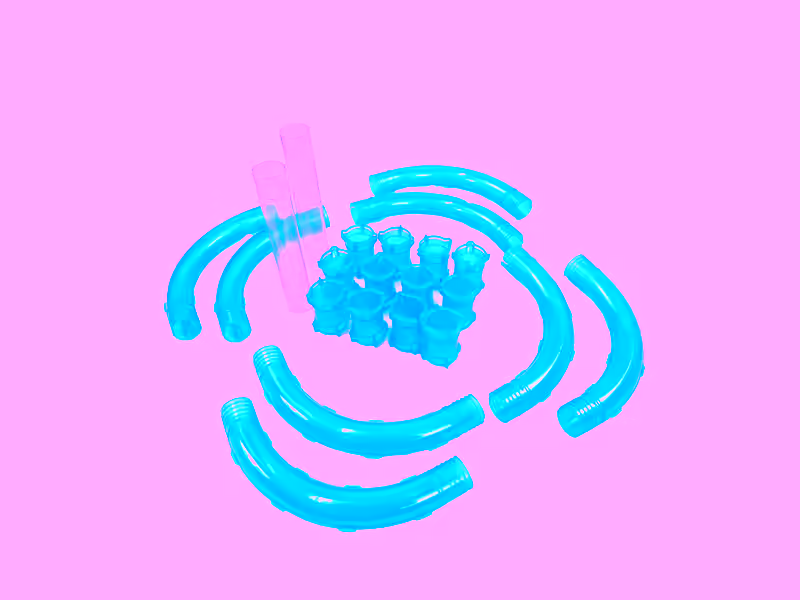 Zoom Speed Tube Pipe Racer Car 16 pc Expansion Track  Set