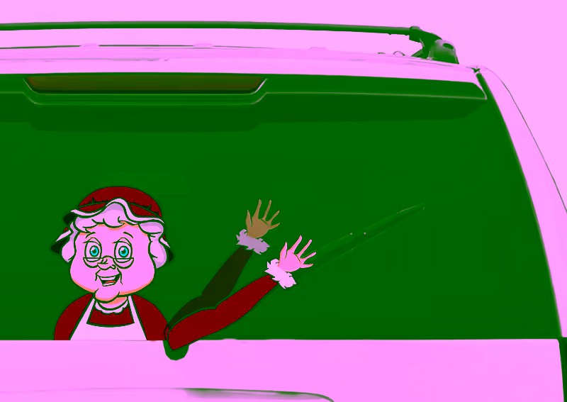 Rear Vehicle Car Window Waving Moving Windshield Wiper Blade Tag Decal Sticker  - Mrs Claus