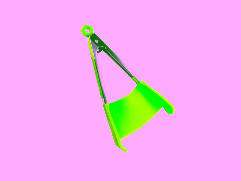 2-in-1 Non-stick Heat Resistant Spatula Tongs with Locking Clip, Kitchen Tool Helper Dishwasher Safe BPA Free 1pc Green Small