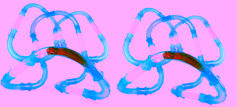 2 - Zoom Speed Car Race Track Tubes - Glow In The Dark Light Up LED Changeable Race Pipes -  56pc Set