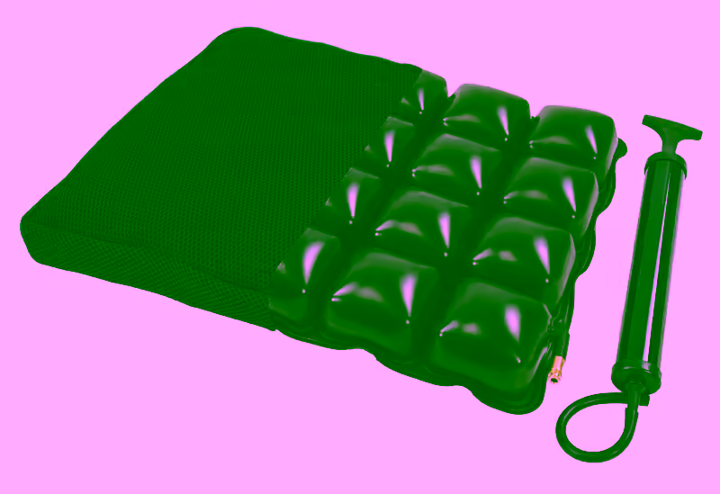 Comfort Air Inflatable Portable  Seat Cushion - Adjustable Pressure Relief 3D Air Cell Technology - For Bariatric, Office Chair, Wheelchair