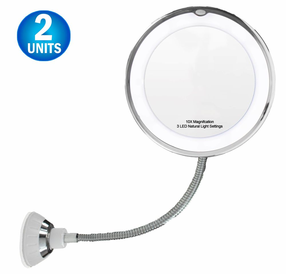 Details About 14 Led Suction Cup Makeup 10x Mirror 6 5 Flexible 360 Swiveling Vanity