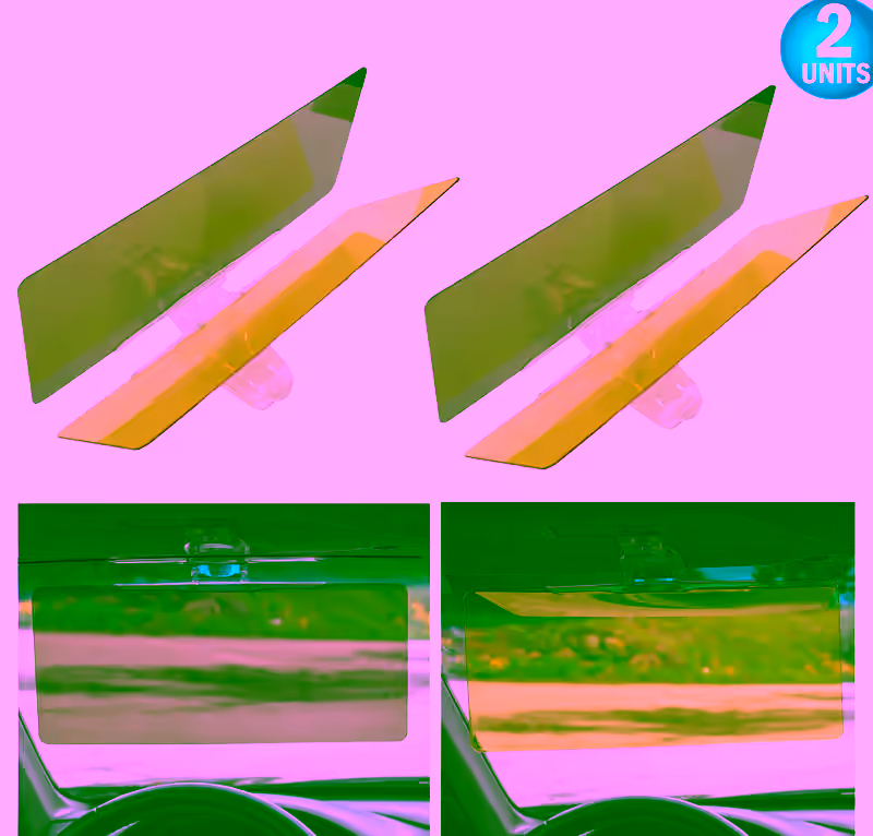 2 Car Sun Visor Extension, Car Anti Glare Driving HD Visor, Universal Day and Night Vision Anti-Glare Windshield Extender
