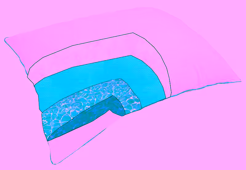 Therapeutic Water Pillow - Fiber filled Down Alternative Waterbased Pillow - Reduced Neck Pain, Improves Sleep, Automatically Adjusts