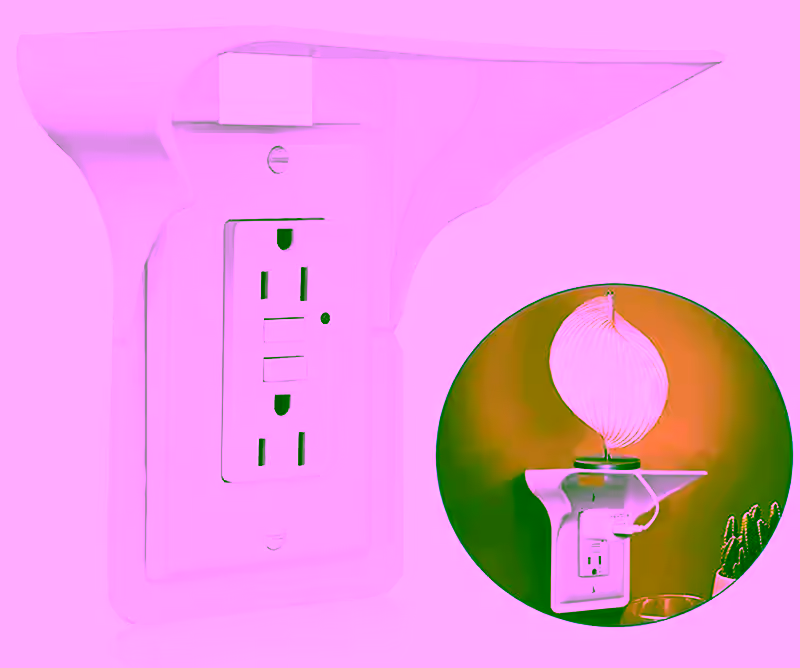 Wall Outlet Shelf Organizer - Space-Saving Socket Stand Holder for Kitchen & Bathroom - Sturdy, Cord Management, Holds 10lbs - Ideal for Phones, Speakers, & Echo Devices