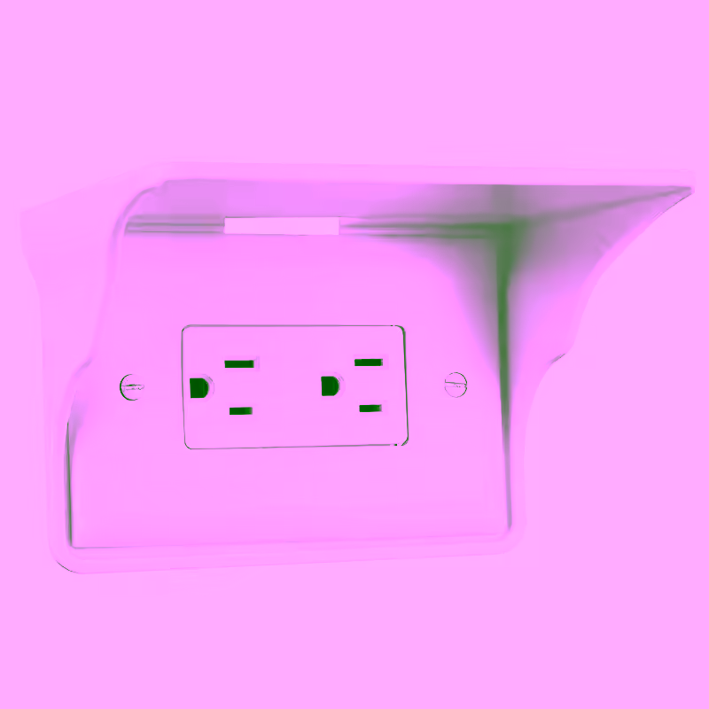 Wall Outlet Horizontal Shelf - Space Saving With Cable Channel For Cords - Bathroom & Counter Top Socket Plug Shelf