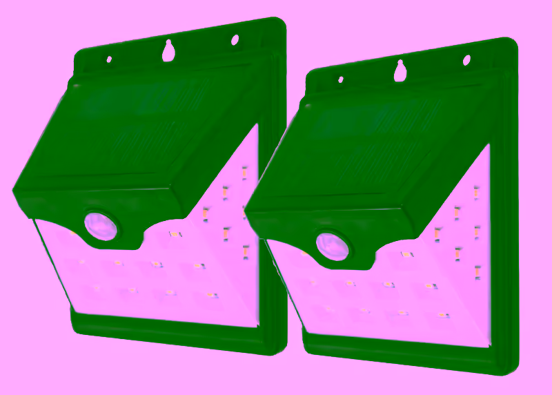 2pc - 22 LED Solar Motion Security Sensor Lights With Side LEDs - Wireless Waterproof Outdoor Light With Auto On/Off