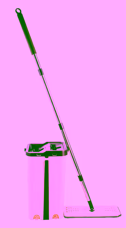 Small Self Cleaning - Self Drying Premium Flat Mop & Bucket System With 1 Reusable Microfiber Mop Pads for Wet and Dry Mopping On All Floor Surfaces