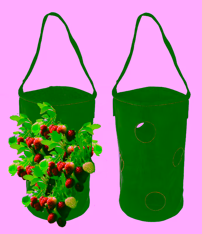 Vertical Garden Hanging Planter 7 Hole Bag for Strawberry & Bare Root Plants Felt Material