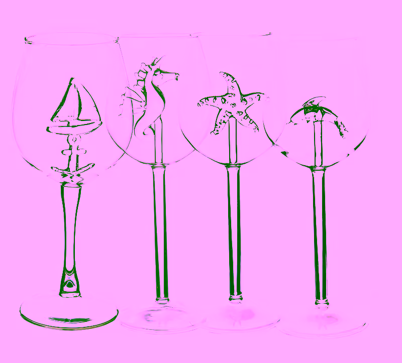 2pc Sea Wine Glass - Italian Red Wine Glass With 3D Animal Sea Creature Inside - Creative High-end Crystal Clear Wine Glass - Perfect for Homes/Bars/Party