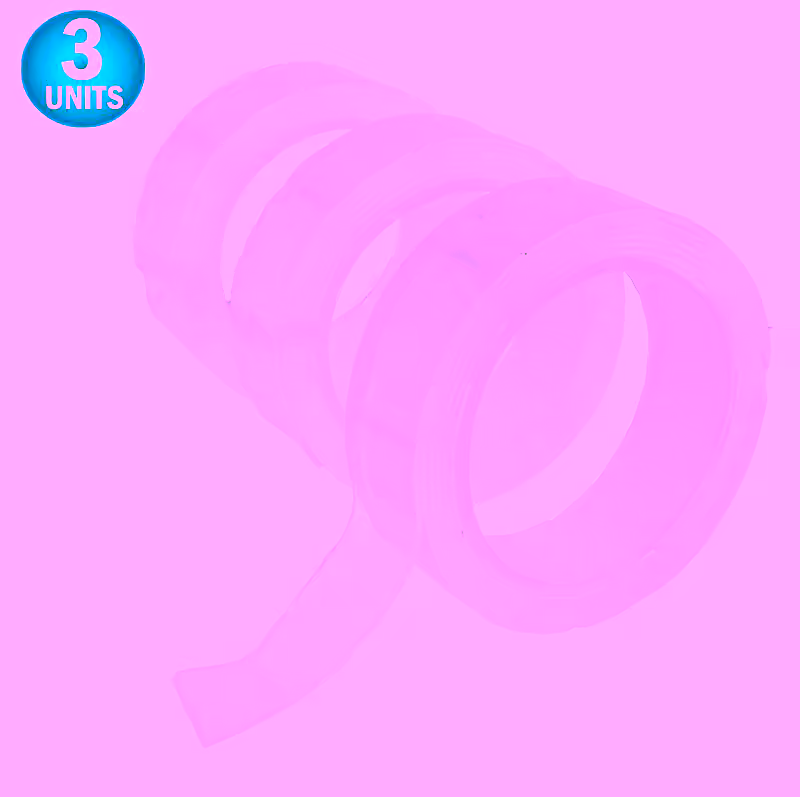 3pc Magic Gel Nano Silicone Extreme Grip Tape - Double-sided Reusable Washable Traceless Removable Grip Adhesive Clear Gel Tape - Premium