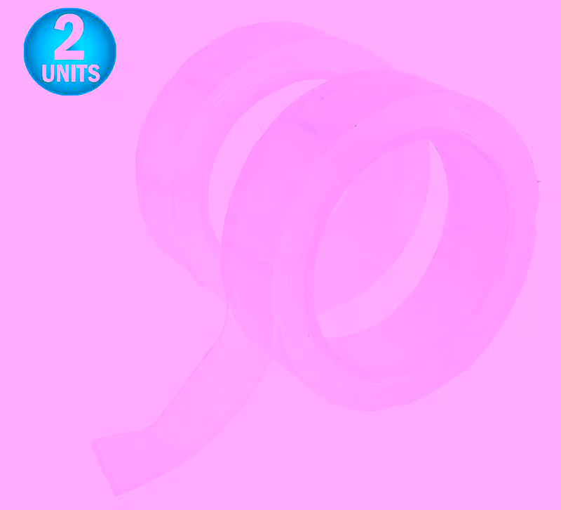 2pc Magic Gel Nano Silicone Extreme Grip Tape - Double-sided Reusable Washable Traceless Removable Grip Adhesive Clear Gel Tape - Premium