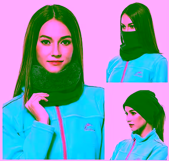 Neck Warmer Winter Double Layer Neck Gaiter - Soft Fleece Circle Loop Scarf Multi 20 in 1 Tube Headwear Face Covering- Ski Bandana Hat Scarf Face Covering