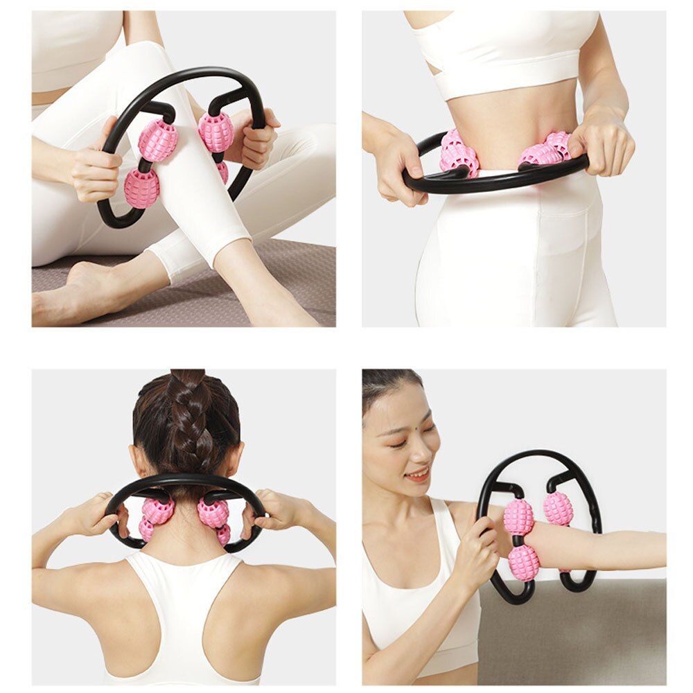 Quad Handheld Massager 360° Deep Tissue Muscle Roller Massage Ball For Muscle Pa 1295