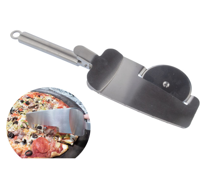 Pizza Cutter Wheel w/ Stainless Steel Slicer Blade & Pizza Serving Spatula - Multifunction, Sharp Edge, Dishwasher Safe, Non-Rusting - All-in-One Pizza Slicer