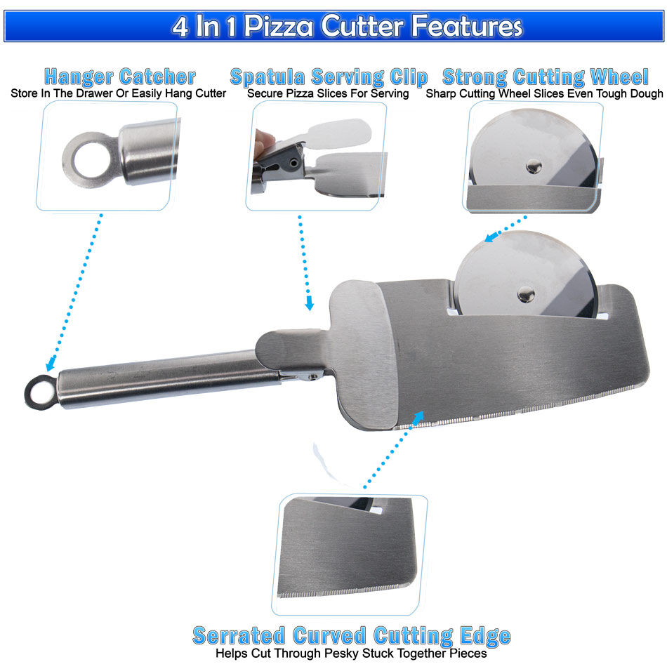 Multifunctional pizza slicer tool