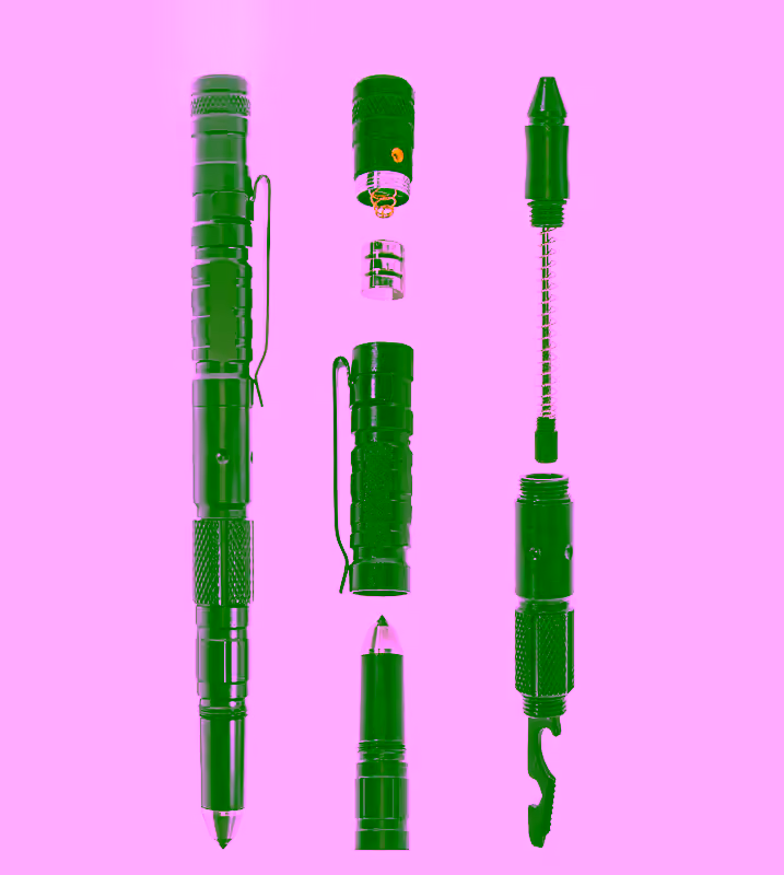Tactical 8 in 1 Multitool Pen Flashlight - Self Defense for Women & Men – Tactical Gear and EDC – Glass Breaker, LED Flashlight, Ballpoint Pen, & Multi Tool