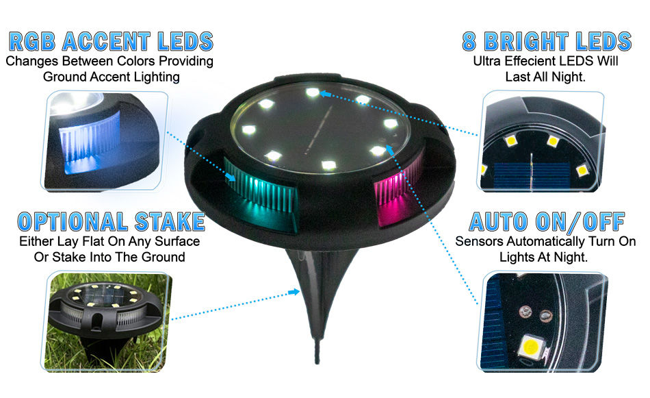 solar disk led lights