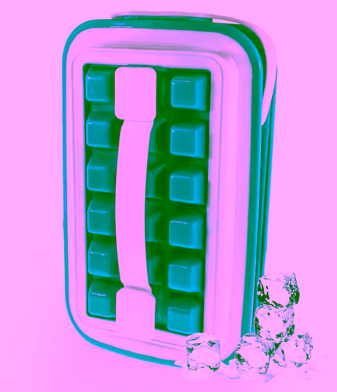 32 Ice Cube Maker Silicone Tray - Icebreaker Pop - Easy Release, Spill & Leak-Proof - Space-Saving, Vertical & Stackable Design for Freezer - Odor Resistant, Ideal for Chilled Drinks, Quick Ice Making - Durable