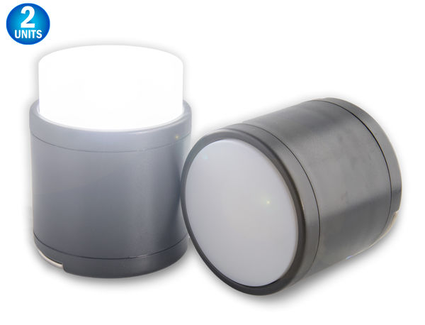 2pc Mini Touch Pop Up Light - Battery Operated LED Light Magnetic w/ 2 Hanging Hooks - Stick Anywhere LED Night Light Perfect for Under Cabinets, Closet, Attic, Nightstand,Nursery, Bathroom, Hallway, Etc.