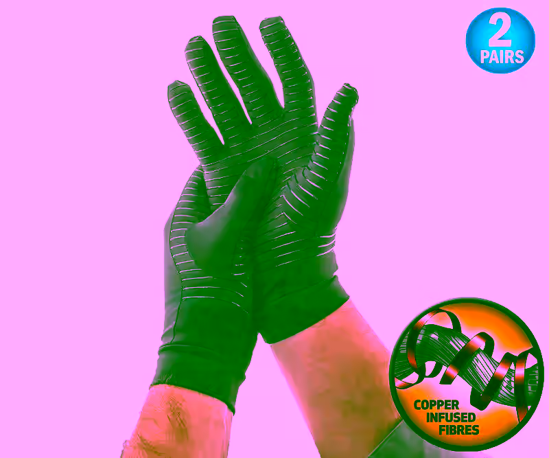 2 - Copper Energy Infused Compression Gloves - Arthritis Compression Gloves Full Finger Screen Touch - Relieve Arthritis, Rheumatoid, RSI, Carpal Tunnel, tendonitis Pain for Women and Men