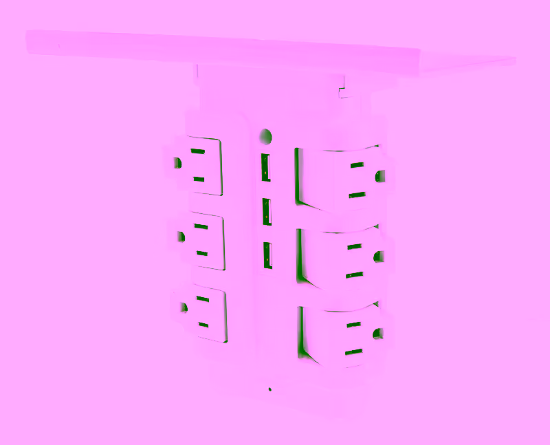 Swivel Power Outlet Charging Tower Station Shelf - 6 Spin Rotating Wall Charger Ports + 3 Fast Charging USB - Electrical Socket Power Stand Holder - Space Saving + Surge Protector - for Bathroom Home Office Bedroom