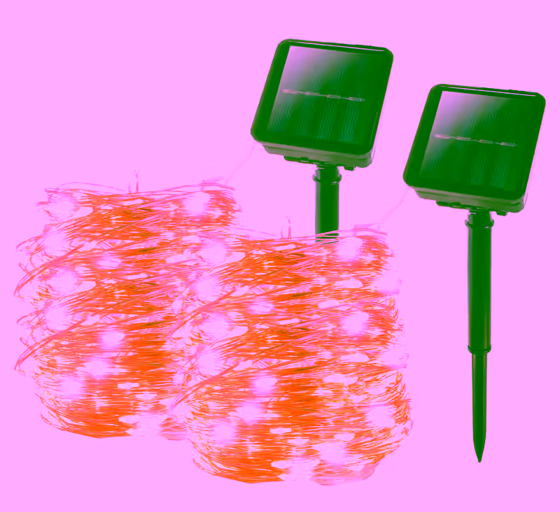 2PC 200 LED Solar Copper Wire String Led Strip Fairy Garland Outdoor Solar Powered Waterproof Garden Decorative Light