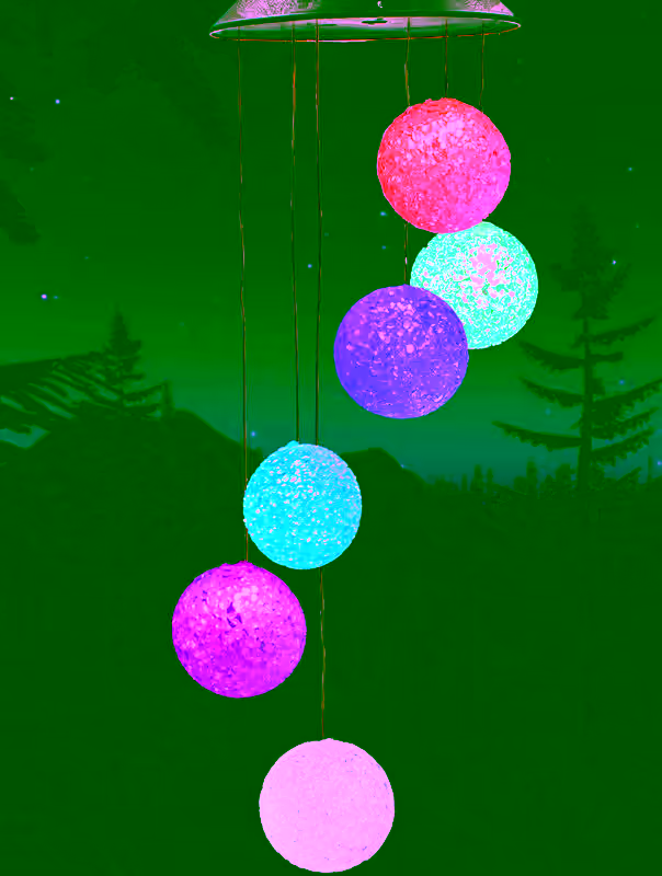 Glow Globes Solar Wind Chime LED RGB Color Changing Hanging Lights - Outdoor Solar Garden Decorative Lights for Walkway Pathway Backyard Christmas Decoration Parties