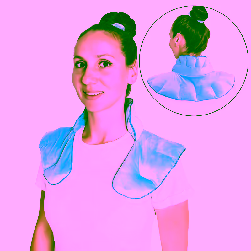 Hot & Cold Neck Shoulder Wrap Pad - Cooling & Warming Herbal Therapeutic Aromatherapy For Soothing Muscle Pain and Tension Relief Therapy, 100% Natural Lavender & Herb Spa Blend, Use in Microwave or Freezer