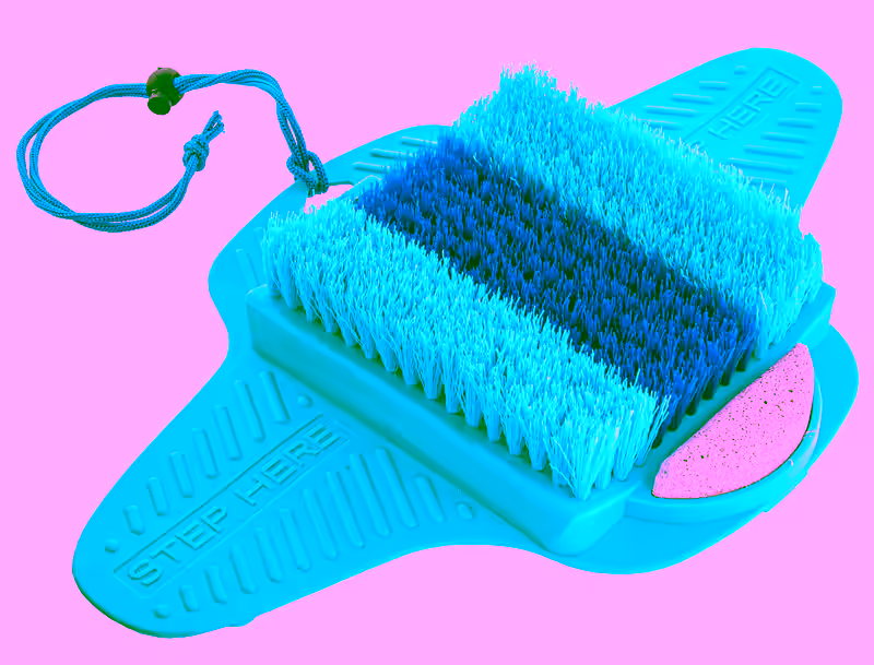 Shower Foot Scrubber Cleaner With Pumice Stone - Non Slip Suction Cup - Smooths, Exfoliates & Massages your Feet Without Bending in the Shower or Bathtub