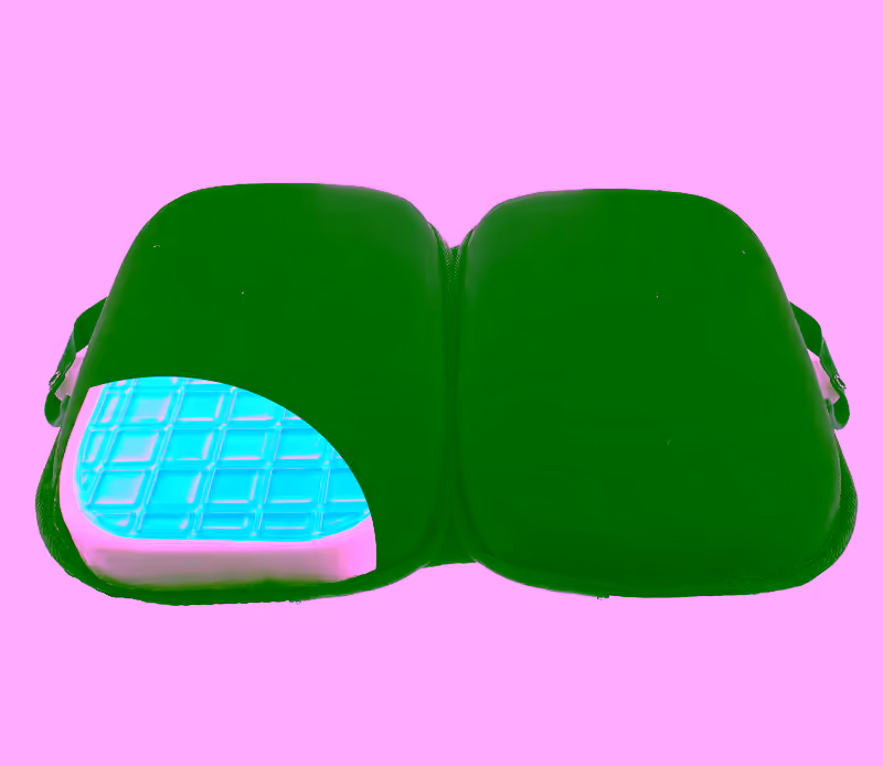 Folding Gel Seat Cushion & Ergonomic Coccyx Orthopedic Lumbar Support Tailbone Travel Pillow - Portable 3 in 1 - Cooling Gel Memory Foam - Pain-Relieving Expandable Cushion Seat Gel w/ Handles