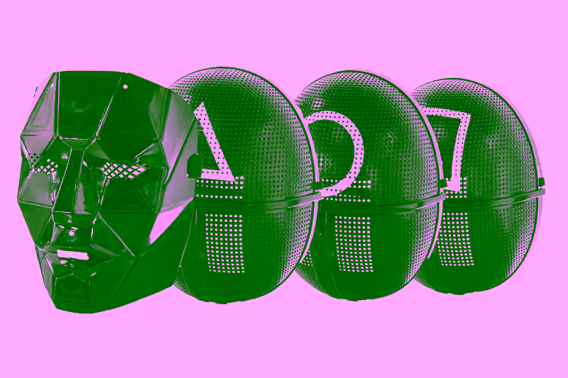 Squid Game Mask, Squid Game 2021 TV Costume Cosplay Halloween Props Face Cover Masquerade