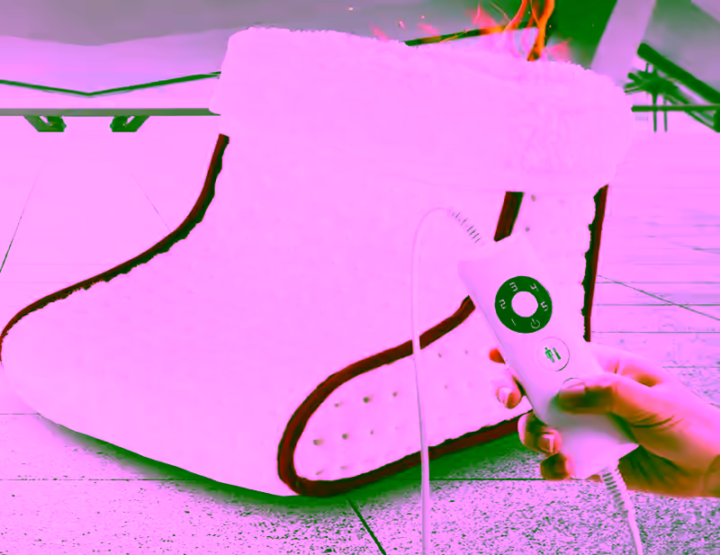 Electric Heated Feet n Leg Warmer -  Heating Pad for Foot, Removable and Washable Soft Foot Warmer Boots, Soft Inner Lining Fast Heating Technology with 5 - Speed Adjustment Temperature Control