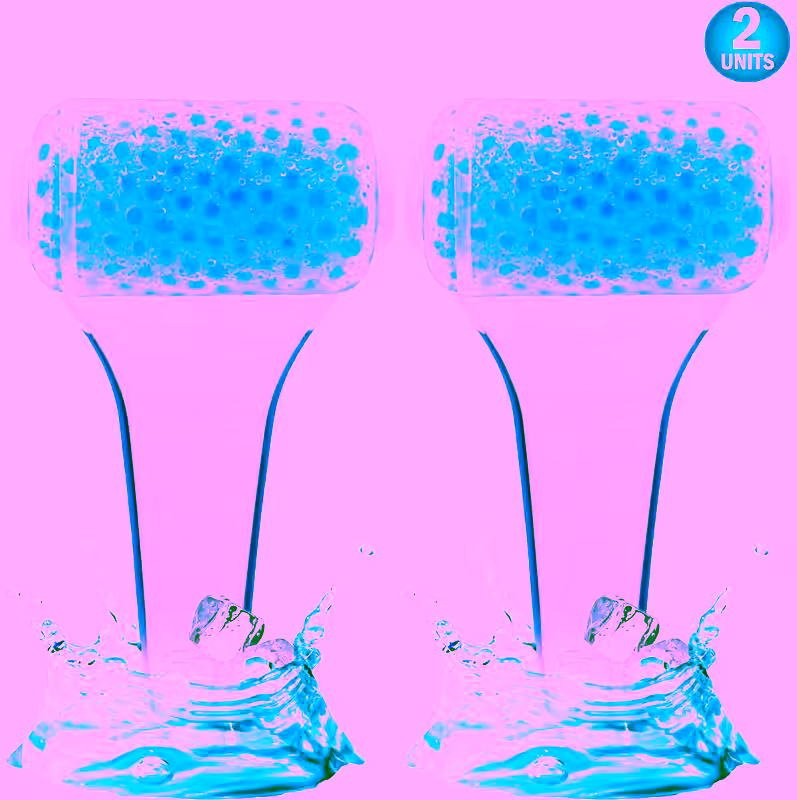 Ice Roller for Face Eye Cold Therapy & Skin Gel Solution Roller - Ice Facial Roller for Puffy Eyes, Shrink Pores, and Tighten Skin, Skin Care Tool - 2pc