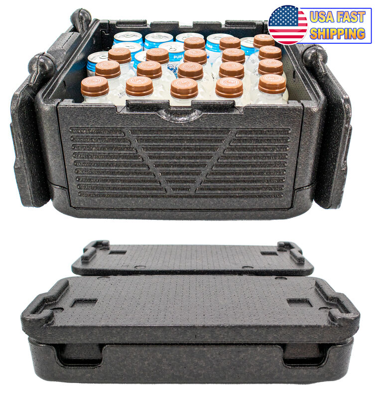 Cooling Chilling Collapsible Foam Cooler Chest Box - Insulated, Foldable, Portable, Lightweight, Iceless, Cold & Waterproof  - Large