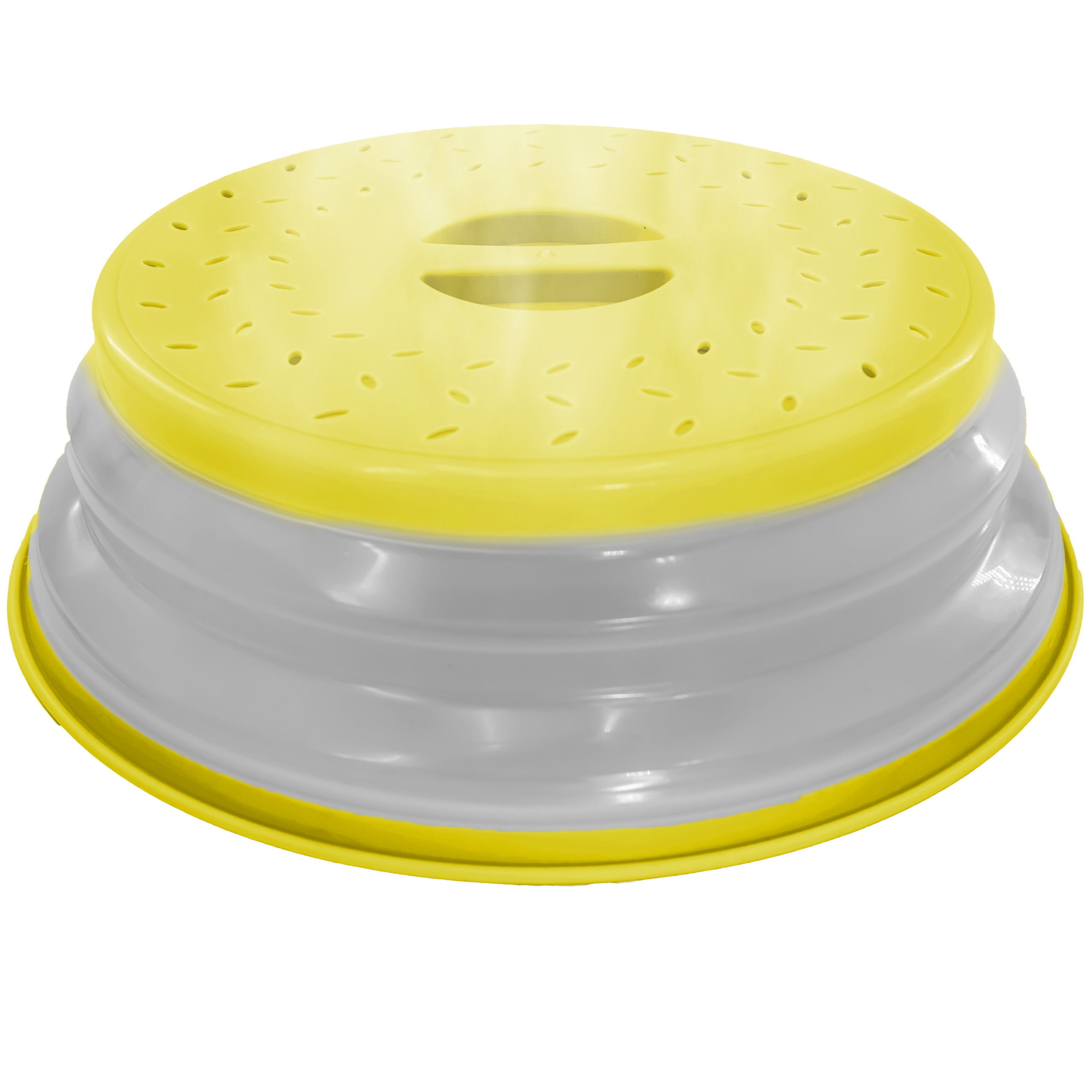 Microwave Splatter Guard Cover - Collapsible Lid for Food Protection and Easy Storage - BPA-Free, Dishwasher Safe, Heat-Resistant, Transparent, Fits Most Microwave Sizes - Ideal for Clean and Hassle-Free Microwave Cooking - Yellow