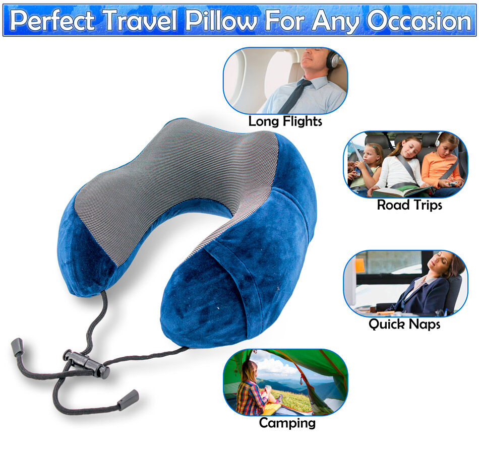 Cooling Gel Travel Seat Cushion - Ergonomic Airplane Butt Pillow for Long  Flights - Lumbar Cushions on Plane - Premium Memory Foam Pad for Airplane 