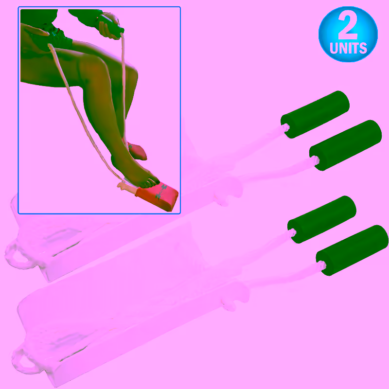 2 Sock Slider Aid Shoe Horn with Foam Handles and Adjustable 40" Cords - Easy On and Off Stocking Slider Assist Tool - Ideal Mobility Aid for Elderly, Pregnancy, Post Surgery, & Limited Mobility Issues.